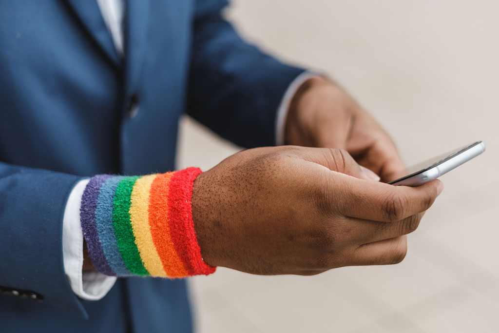 Person Wearing Pride Month Sport Wristband